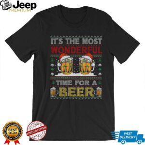 It’s the most wonderful time for a beer Santa Merry Christmas shirt
