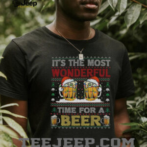 It’s the most wonderful time for a beer Santa Merry Christmas shirt