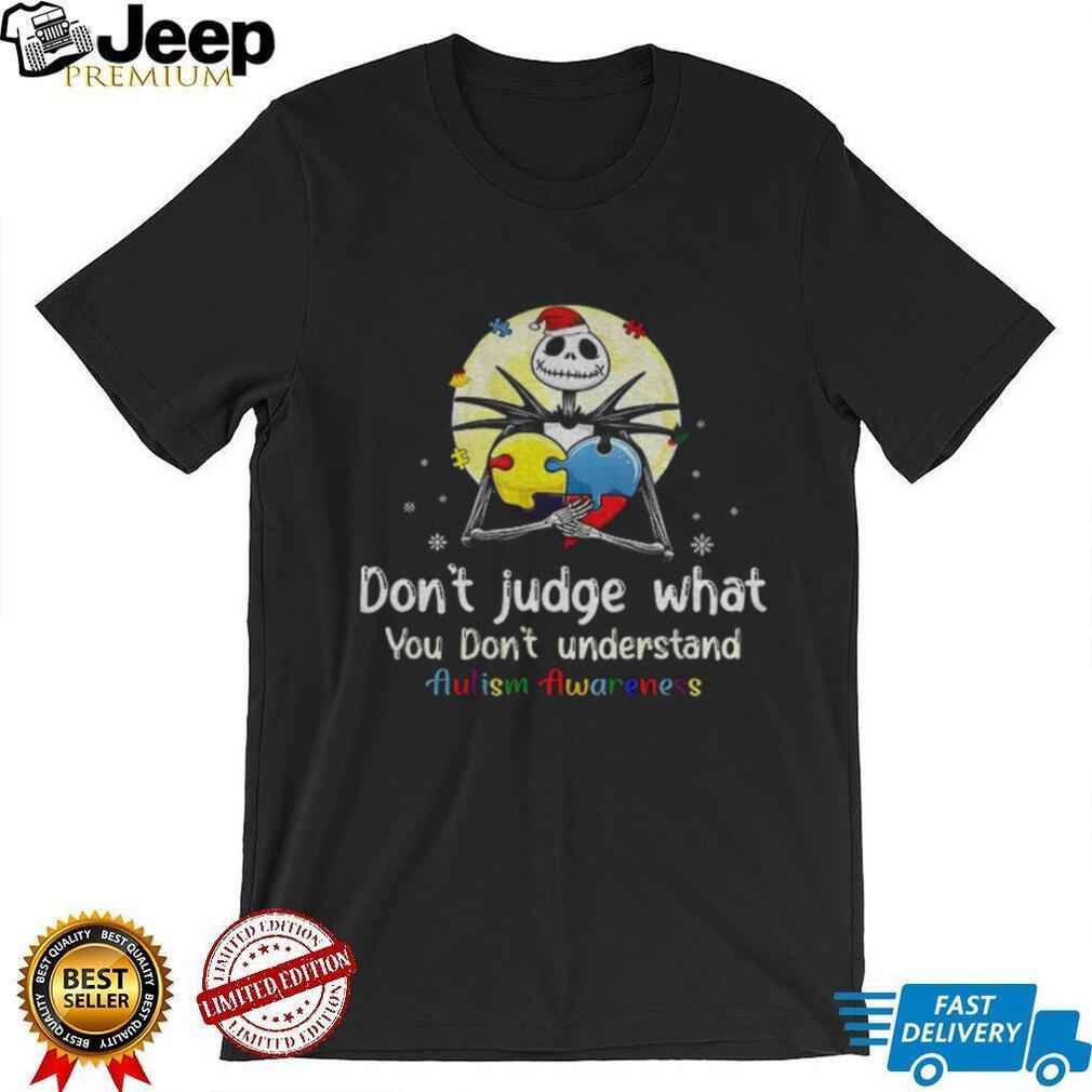 Jack Skellington Santa hat don’t judge what you don’t understand autism awareness Merry Christmas shirt Jack Skellington Santa hat don’t judge what you don’t understand autism awareness Merry Christmas shirt