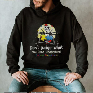 Jack Skellington Santa hat don’t judge what you don’t understand autism awareness Merry Christmas shirt