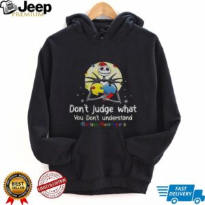 Jack Skellington Santa hat don’t judge what you don’t understand autism awareness Merry Christmas shirt