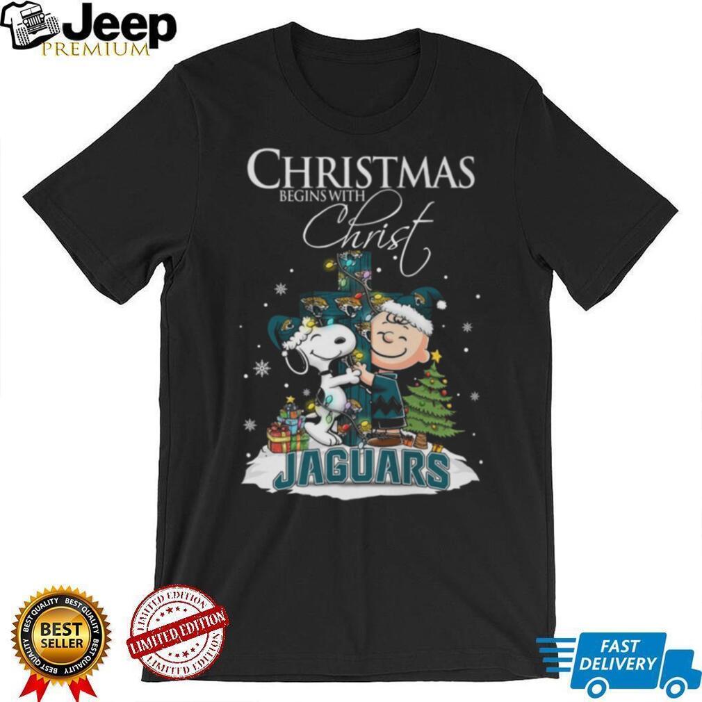 Jacksonville Jaguars Snoopy Begins With Christ And Friends Peanuts Christmas Shirt Jacksonville Jaguars Snoopy Begins With Christ And Friends Peanuts Christmas Shirt