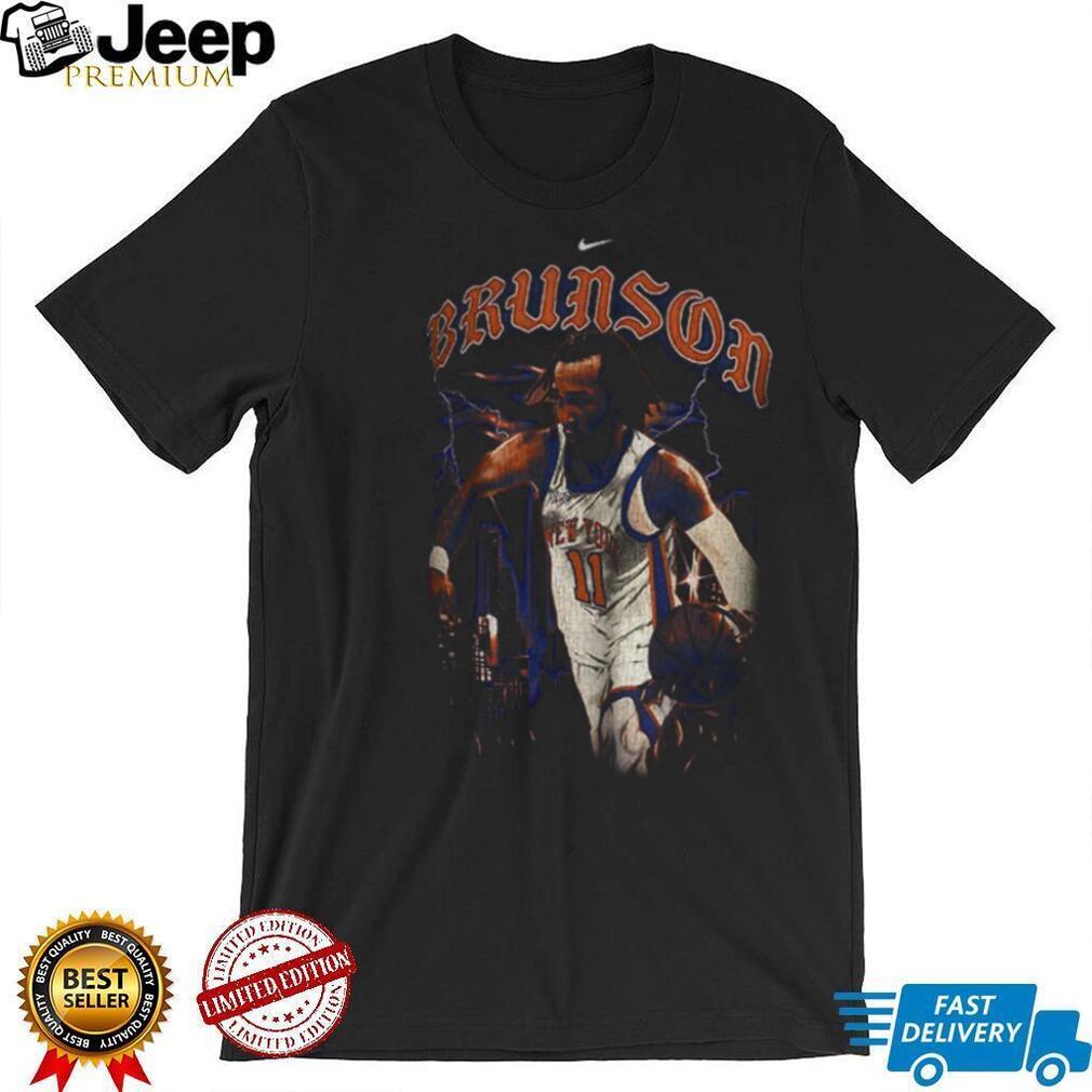 Jalen Brunson 11 New York Knicks Nike Basketball City Skyline Storm vintage shirt Jalen Brunson 11 New York Knicks Nike Basketball City Skyline Storm vintage shirt