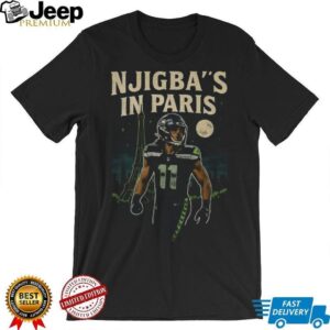 Jaxon Smith Njigba in Paris Seattle Seahawks Football NFL 2025 vintage shirt