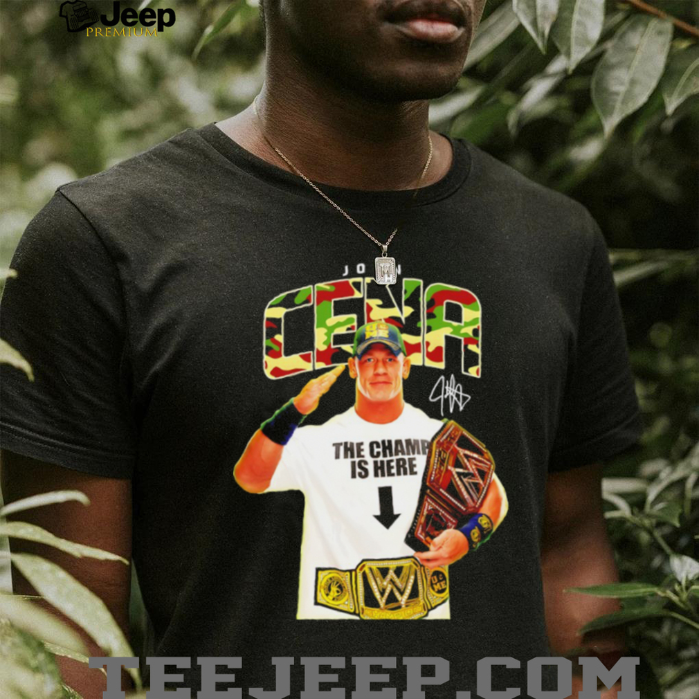 John Cena WWE the champ is here Champion belt signature shirt John Cena WWE the champ is here Champion belt signature shirt