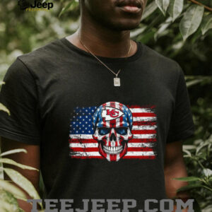 Kansas City Chiefs American Flag Skull T shirt