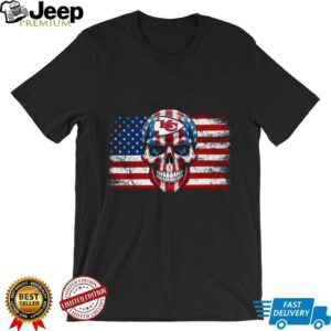 Kansas City Chiefs American Flag Skull T shirt