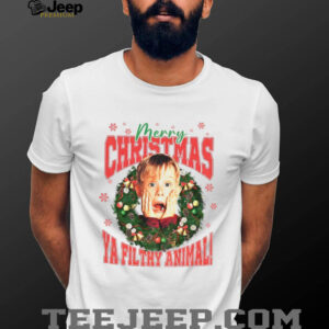 Kevin Mccallister Home Alone movie ya filthy animal Merry Christmas shirt
