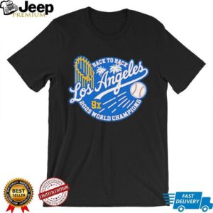 LA Dodgers 9 Time 2025 World Series Champions back to back shirt
