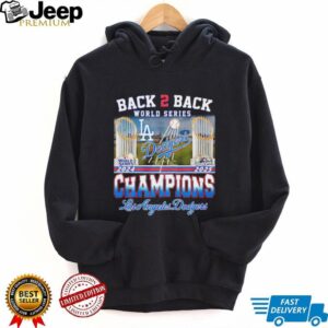 LA Dodgers back to back 2024 2025 World Series Champions trophy shirt