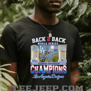 LA Dodgers back to back 2024 2025 World Series Champions trophy shirt