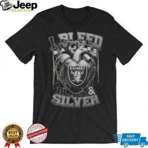 Las Vegas Raiders I Bleed Black & Silver T Shirt Las Vegas Raiders I Bleed Black & Silver T Shirt