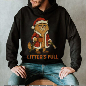 Litter’s Full funny cat Santa Claus Christmas parody shirt