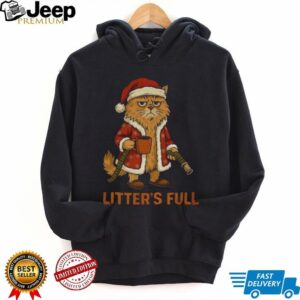 Litter’s Full funny cat Santa Claus Christmas parody shirt