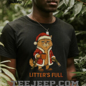 Litter’s Full funny cat Santa Claus Christmas parody shirt