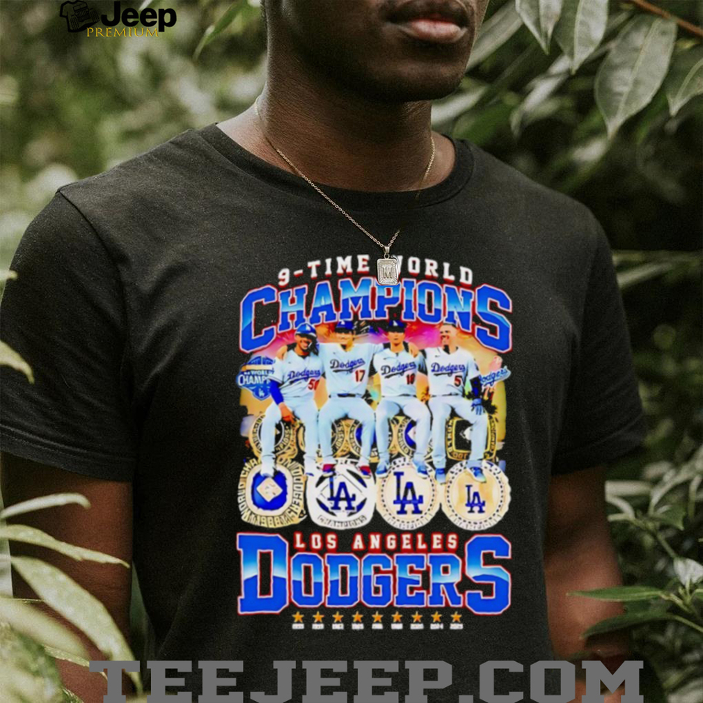 Los Angeles Dodgers 9 time World Series Champions players graphic shirt Los Angeles Dodgers 9 time World Series Champions players graphic shirt