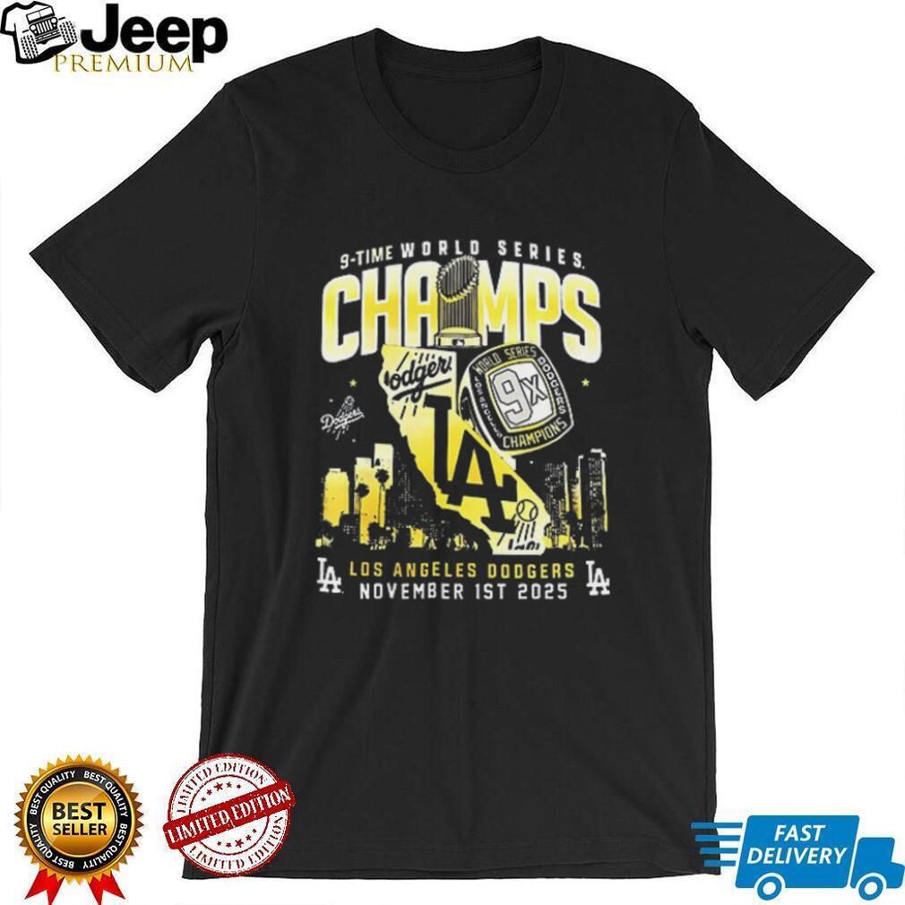 Los Angeles Dodgers 9X World Series Champions 2025 2 Sided shirt Los Angeles Dodgers 9X World Series Champions 2025 2 Sided shirt