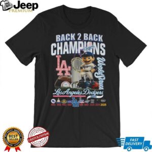Los Angeles Dodgers Back 2 Back Champions World Series T Shirt