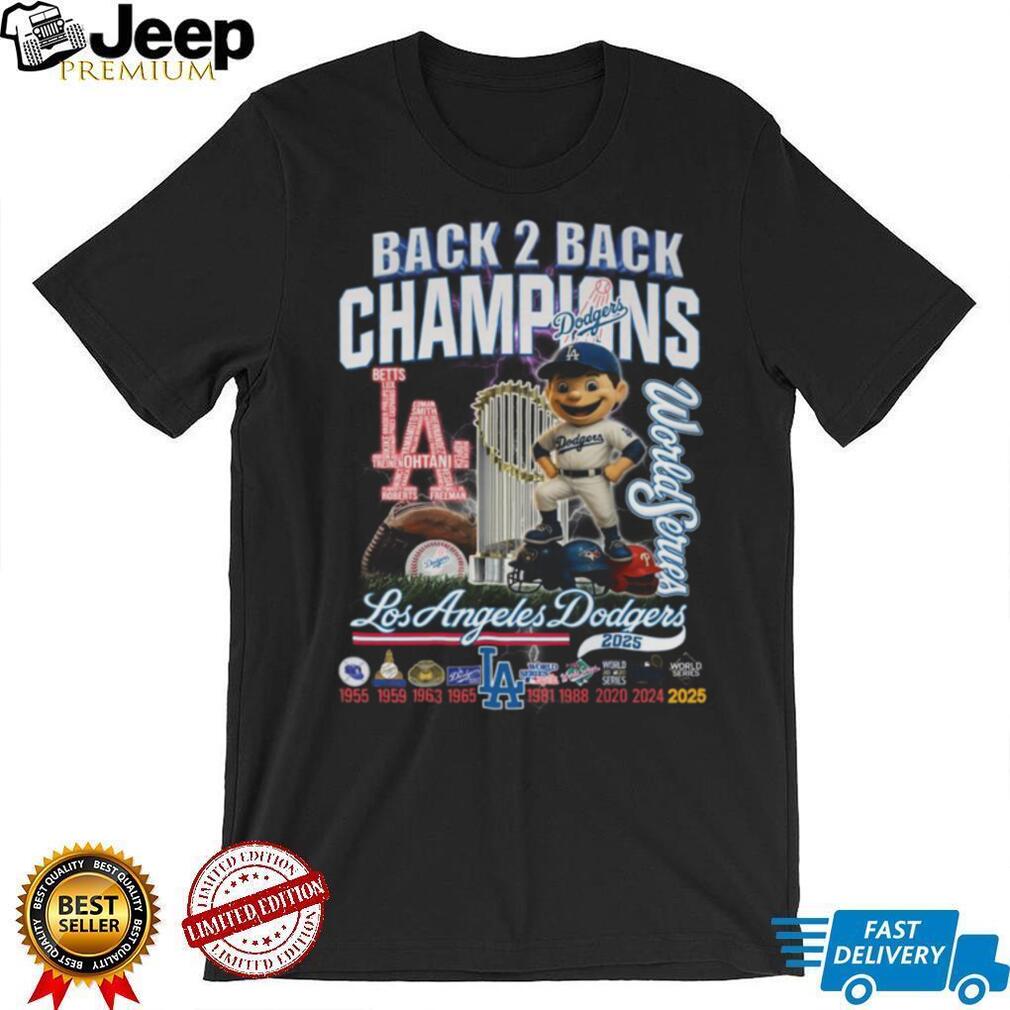 Los Angeles Dodgers Back 2 Back Champions World Series T Shirt Los Angeles Dodgers Back 2 Back Champions World Series T Shirt