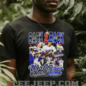 Los Angeles Dodgers Back 2 Back World Series Champions Trophy All Team poster shirt