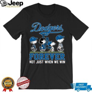 Los Angeles Dodgers Peanuts Forever T Shirt Not Just When We Win Baseball Tee