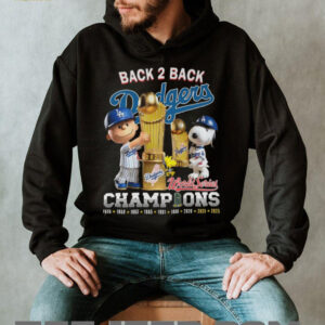 Los Angeles Dodgers Snoopy Back 2 Back Champions T Shirt Los Angeles Dodgers Snoopy Back 2 Back Champions T Shirt