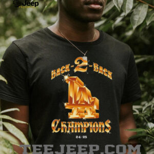 Los Angeles Dodgers gold Back 2 Back Champions 2024 2025 shirt