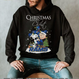 Los Angeles Rams Snoopy Begins With Christ And Friends Peanuts Christmas Shirt Los Angeles Rams Snoopy Begins With Christ And Friends Peanuts Christmas Shirt