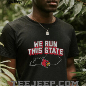 Louisville Cardinals Basketball We Run This State logo shirt