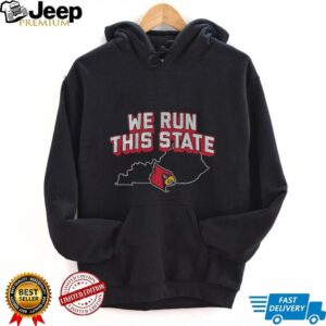 Louisville Cardinals Basketball We Run This State logo shirt