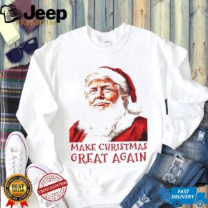 Make Christmas Great Again Shirt, Funny Santa Claus Trump Shirt, Trump Supporters 2024 Ugly Shirt T168