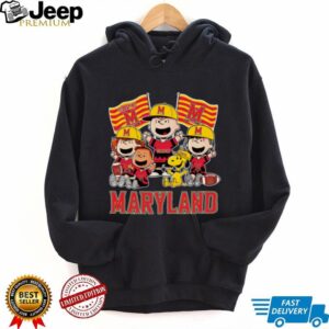 Maryland Terrapins Shop Snoopy Charlie Brown And Friends Terrapins Flags T Shirt