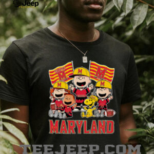Maryland Terrapins Shop Snoopy Charlie Brown And Friends Terrapins Flags T Shirt