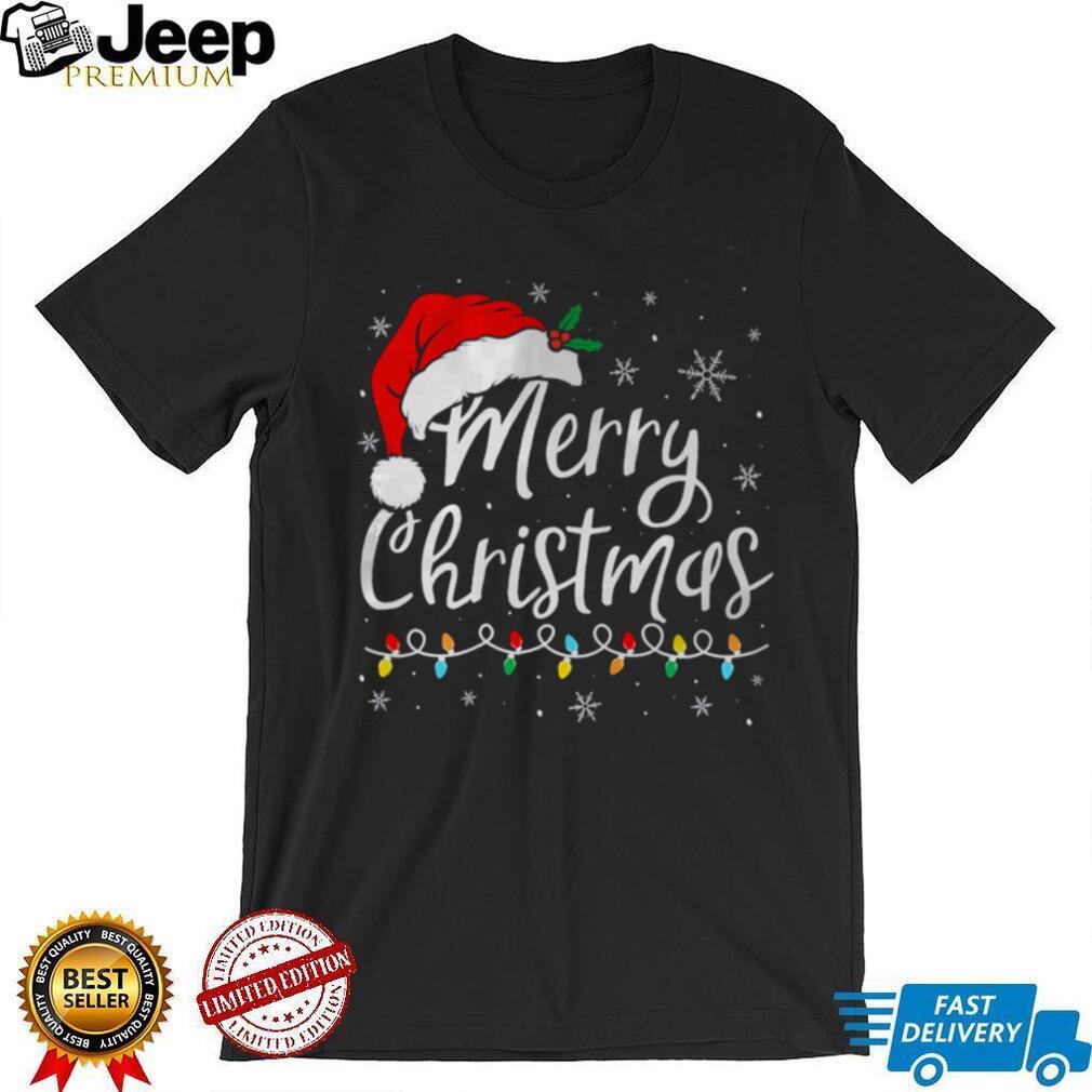 Merry Christmas Lights Santa Hat Xmas Family Matching Pajama T Shirt Merry Christmas Lights Santa Hat Xmas Family Matching Pajama T Shirt