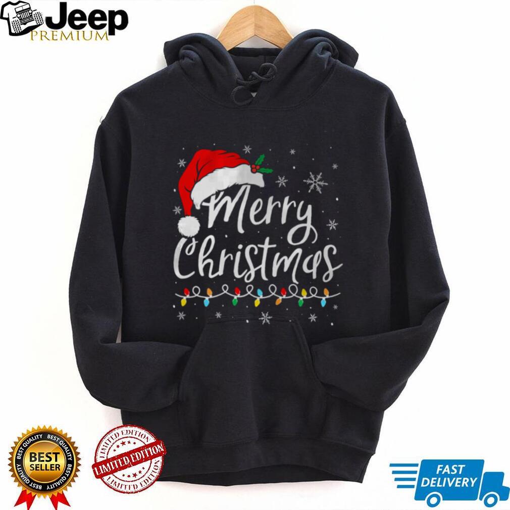 Merry Christmas Lights Santa Hat Xmas Family Matching Pajama T Shirt Merry Christmas Lights Santa Hat Xmas Family Matching Pajama T Shirt