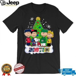 Merry Christmas Peanuts Characters X Boston Sports Teams T Shirt Merry Christmas Peanuts Characters X Boston Sports Teams T Shirt