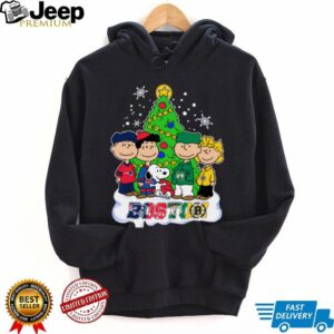 Merry Christmas Peanuts Characters X Boston Sports Teams T Shirt