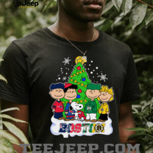 Merry Christmas Peanuts Characters X Boston Sports Teams T Shirt