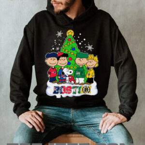 Merry Christmas Peanuts Characters X Boston Sports Teams T Shirt