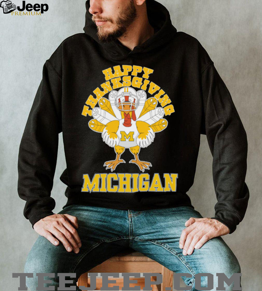 Michigan Wolverines Turkey Helmet Happy Thanksgiving Shirt Michigan Wolverines Turkey Helmet Happy Thanksgiving Shirt