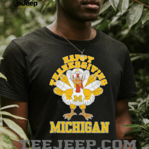 Michigan Wolverines Turkey Helmet Happy Thanksgiving Shirt