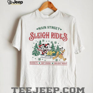 Mickey minnie pluto sleigh ride main street beignets hot cocoa holiday magic Disney Christmas shirt