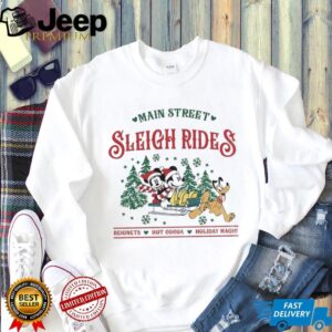 Mickey minnie pluto sleigh ride main street beignets hot cocoa holiday magic Disney Christmas shirt