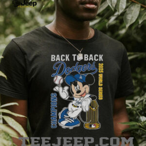 Mickey x Los Angeles Dodgers Back to Back 2025 World Series Champions MLB shirt