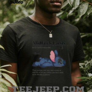 MidFuck Crisis Noun Definition Shirt, Lilo & Stitch Fan Merch