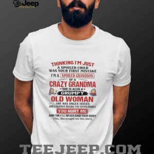 Minion thinking I’m just a spoiled child was your first mistake I’m a spoiled grandson shirt