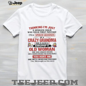 Minion thinking I’m just a spoiled child was your first mistake I’m a spoiled grandson shirt