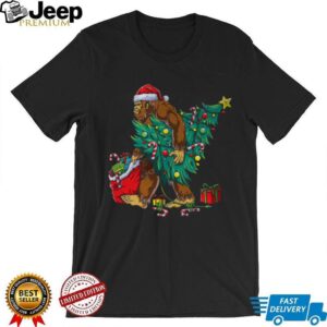 Most Wonderful Christmas Co Bigfoot Christmas Tree Lights Xmas Boys Men Sasquax T Shirt