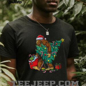 Most Wonderful Christmas Co Bigfoot Christmas Tree Lights Xmas Boys Men Sasquax T Shirt