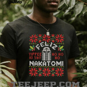 Nakatomi Plaza from Die Hard Feliz Nakatomi yippee Ki Yay Ho Ho Ho Merry Christmas shirt